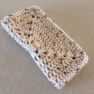 HAND CRAFTED Cell Phone Sleeve Cover Handcrafted Neutral Cotton Crocheted Case